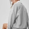 Take It Easy langermet Henley-genser – Athletic Heather Grey/White