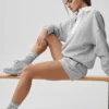 Take It Easy langermet Henley-genser – Athletic Heather Grey/White