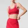 Tennis Club strikkegenser – Candy Red/White