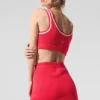 Tennis Club strikkegenser – Candy Red/White