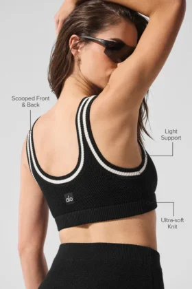 Tennis Club Strikkegenser Knit Bra – svart/elfenben