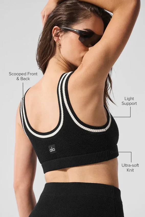 Tennis Club Strikkegenser Knit Bra – svart/elfenben