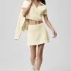 Tennis Club Strikkegenser Knit Cropped Polo – Oatmeal/White