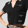 Tennis Club Strikkegenser Knit Cropped Polo – svart/elfenben