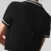 Tennis Club Strikkegenser Knit Cropped Polo – svart/elfenben