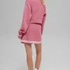 Tennis Club Strikkegenser Knit Full Zip Jakke – Pink Wild Rose/White