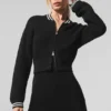 Tennis Club Strikkegenser Knit Full Zip Jakke – Svart/Elfenben