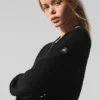 Tennis Club Strikkegenser Knit Full Zip Jakke – Svart/Elfenben