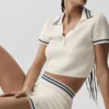 Tennis Club Strikkegenser Knit Hot Shorts – Elfenben/Marineblå