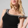 Tennis Club Strikkegenser Knit Tank – svart/elfenben