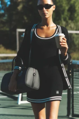 Tennis Club-strikkegenser – svart/elfenben