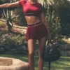 Tennisskjørt med lav midje «Amp It up» – Summer Romance Red