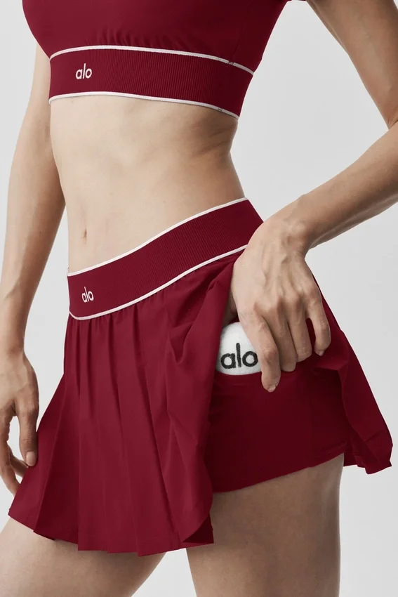 Tennisskjørt med lav midje «Amp It up» – Summer Romance Red