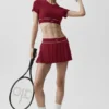 Tennisskjørt med lav midje «Amp It up» – Summer Romance Red