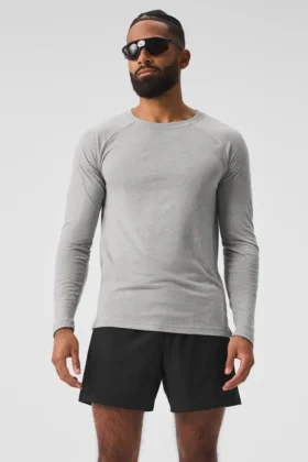 Triumph langermet T-skjorte – Athletic Heather Grey