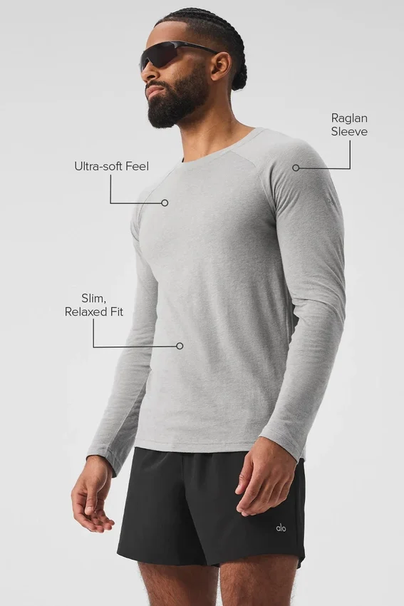 Triumph langermet T-skjorte – Athletic Heather Grey