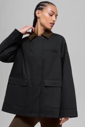 Twill Barn-jakke – svart/espresso