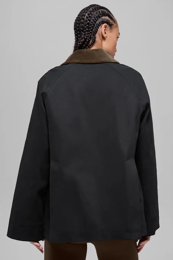 Twill Barn-jakke – svart/espresso