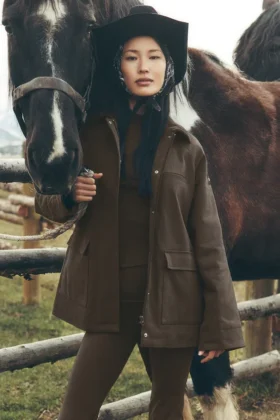 Twill-barnjakke – Espresso