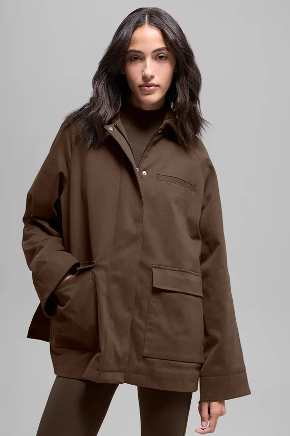 Twill-barnjakke – Espresso