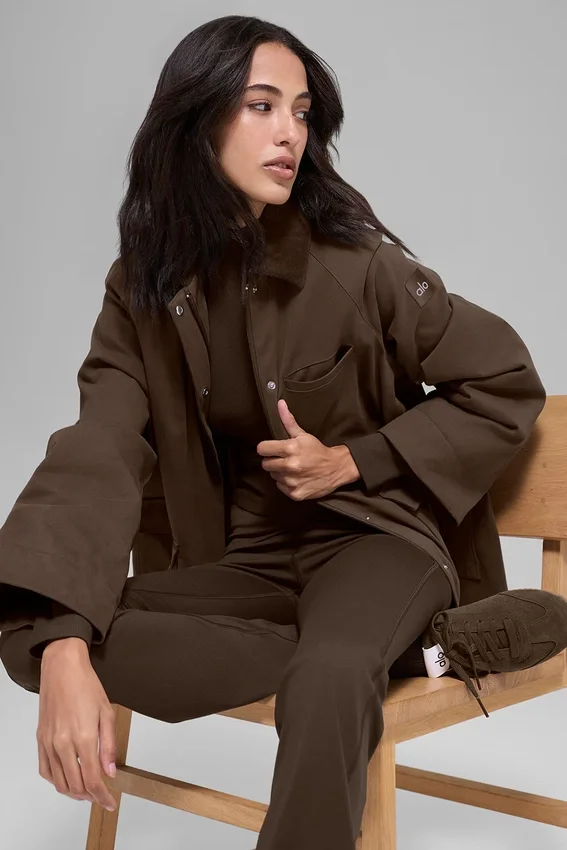 Twill-barnjakke – Espresso