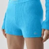 Ull- og kashmirbukse med ribbestrikk – Noble Shorts – azurblå