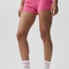 Ull- og kashmirbukse med ribbestrikk – «Noble Shorts» – paradisrosa