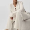Ull- og kashmirbukser med High-Waist og vide ben fra New Class – Ivory
