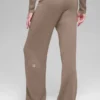 Ull- og kashmirbukser med High-Waist og vide ben – New Class – Chai Latte