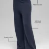 Ull- og kashmirbukser med High-Waist og vide ben – New Class – marineblå