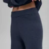 Ull- og kashmirbukser med High-Waist og vide ben – New Class – marineblå