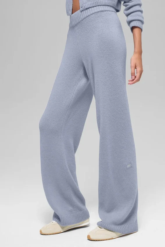 Ull- og kashmirbukser med High-Waist og vide ben – New Class – Winter Frost