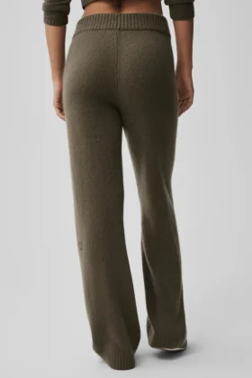 Ull- og kashmirbukser med High-Waist og vide ben – Olive Tree