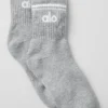 Unisex Half-Crew Throwback-sokker – Athletic Heather Grey/White