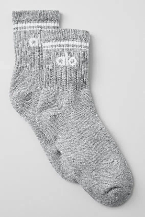 Unisex Half-Crew Throwback-sokker – Athletic Heather Grey/White