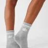 Unisex Half-Crew Throwback-sokker – Athletic Heather Grey/White