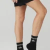 Unisex Half-Crew Throwback-sokker – svart/hvit
