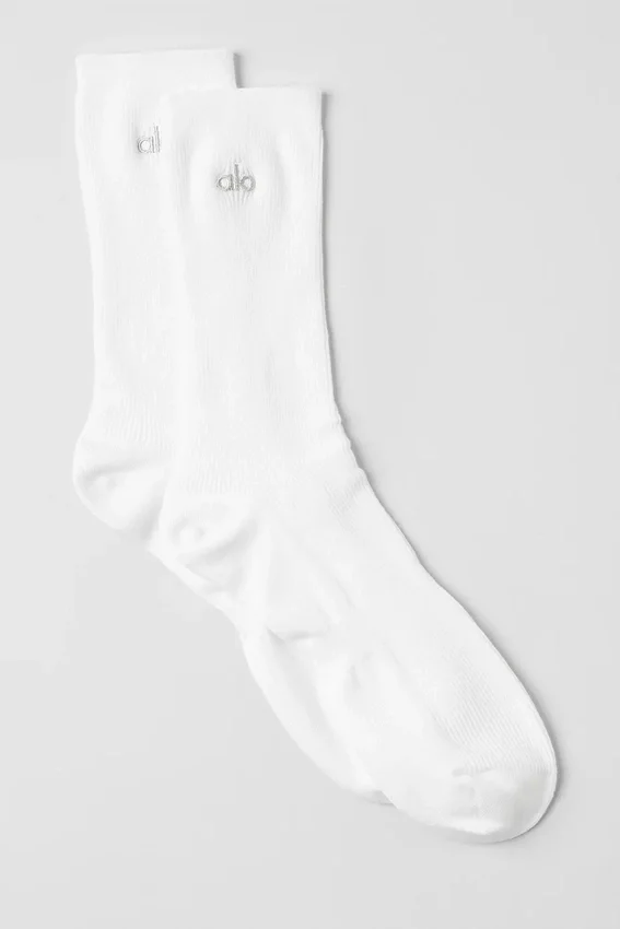 Unisex halvhøye, diskrete sokker – hvit