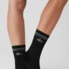 Unisex halvhøye prestasjonssokker – svart