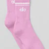 Unisex halvhøye retro-sokker – Candy Heart-rosa/hvit
