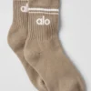 Unisex halvhøye retro-sokker – Gravel/hvit