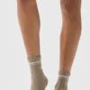 Unisex halvhøye retro-sokker – Gravel/hvit
