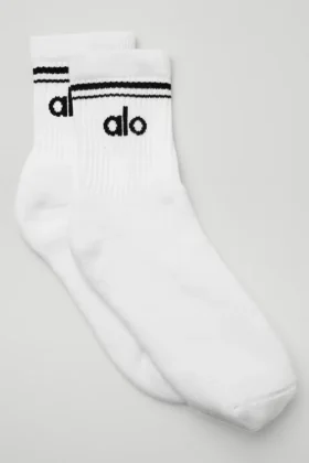 Unisex halvhøye retro-sokker – hvit/svart