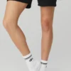 Unisex halvhøye retro-sokker – hvit/svart