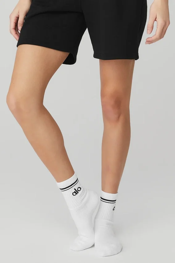 Unisex halvhøye retro-sokker – hvit/svart