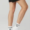 Unisex halvhøye retro-sokker – hvit/svart