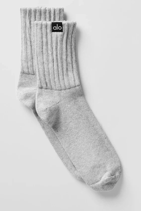 Unisex halvhøye scrunch-sokker – Athletic Heather Grey