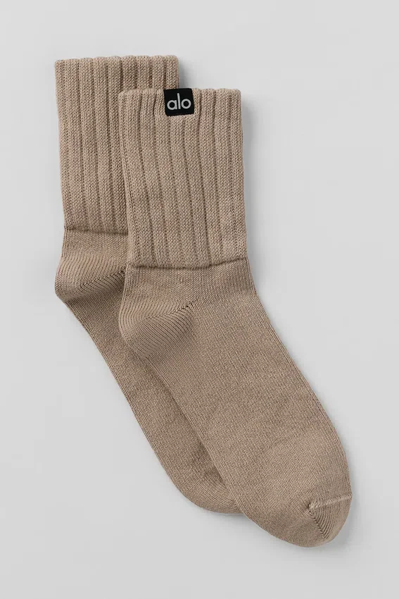 Unisex halvhøye scrunch-sokker – Gravel