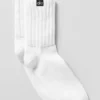 Unisex halvhøye scrunch-sokker – hvit