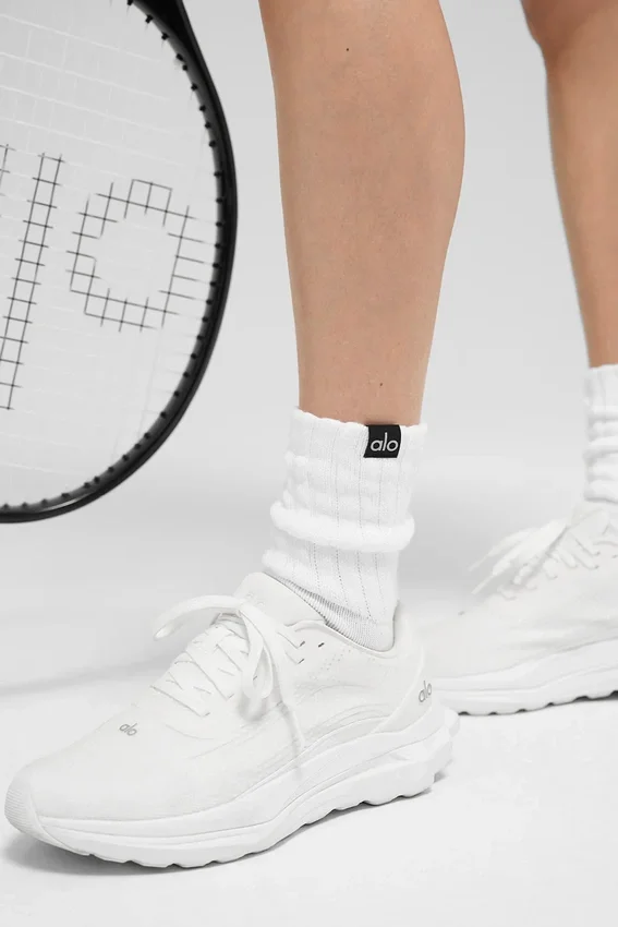 Unisex halvhøye scrunch-sokker – hvit
